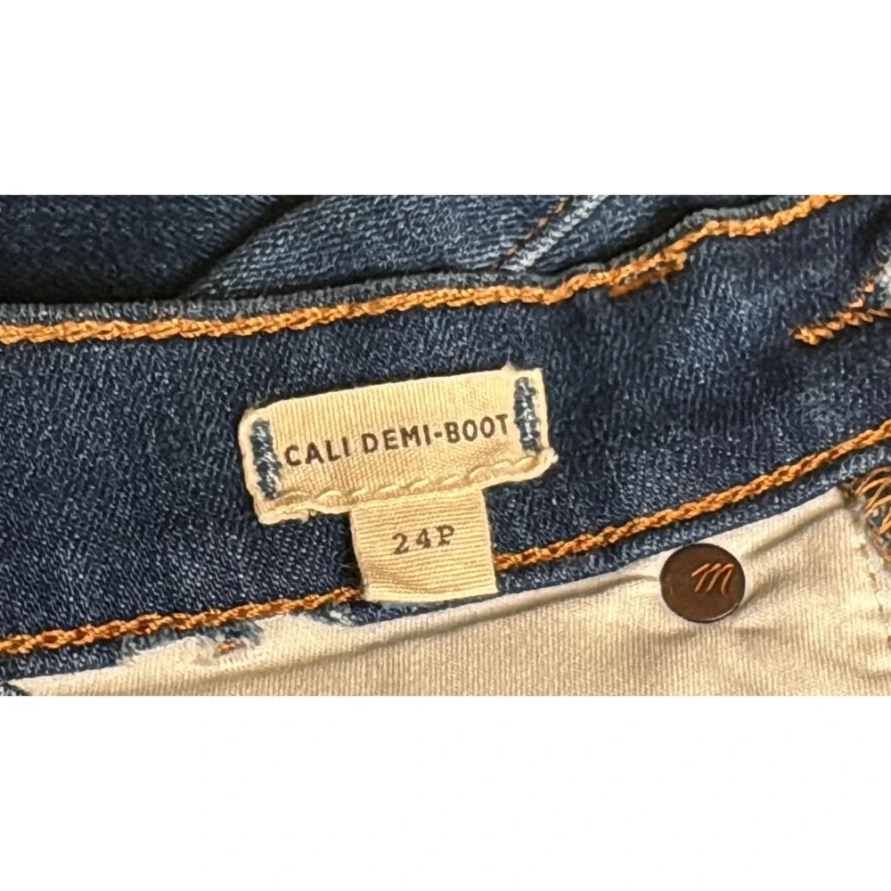 Madewell Cali Demi Boot Crop Jeans Womens 24P Raw Hem High Rise Denim Scandigirl - Picture 3 of 11